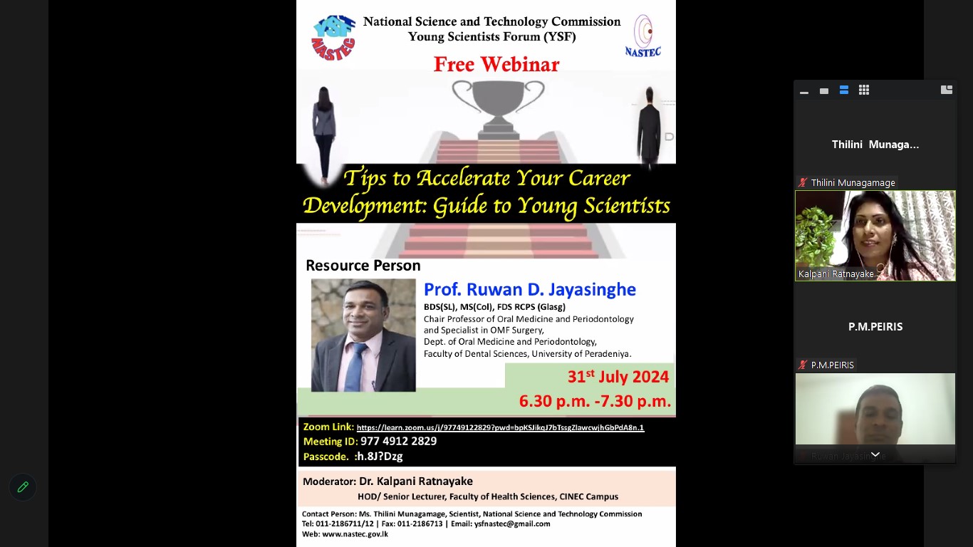 YSF Webinar: Tips to Accelerate Your Career Development: Guide to Young Scientists