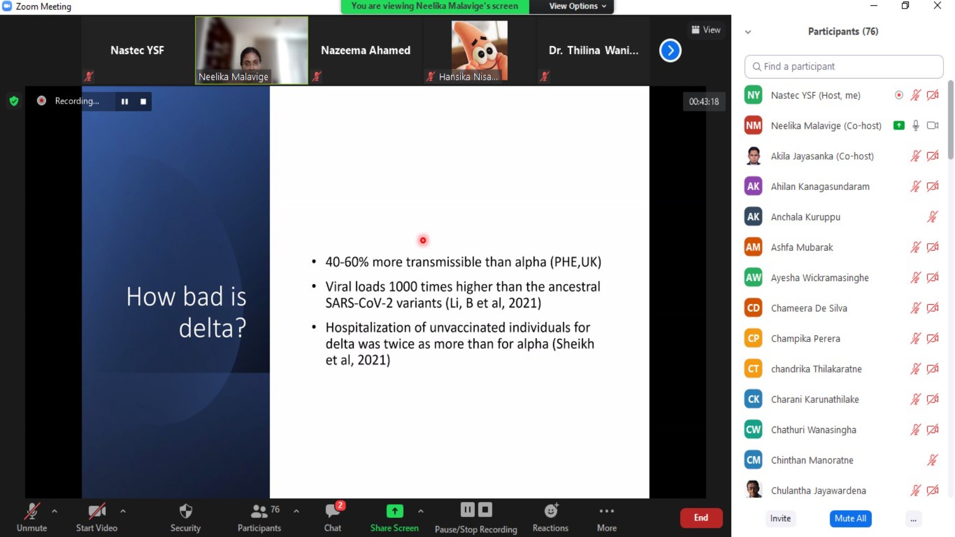 YSF Webinar on Covid 19 vaccines and variants