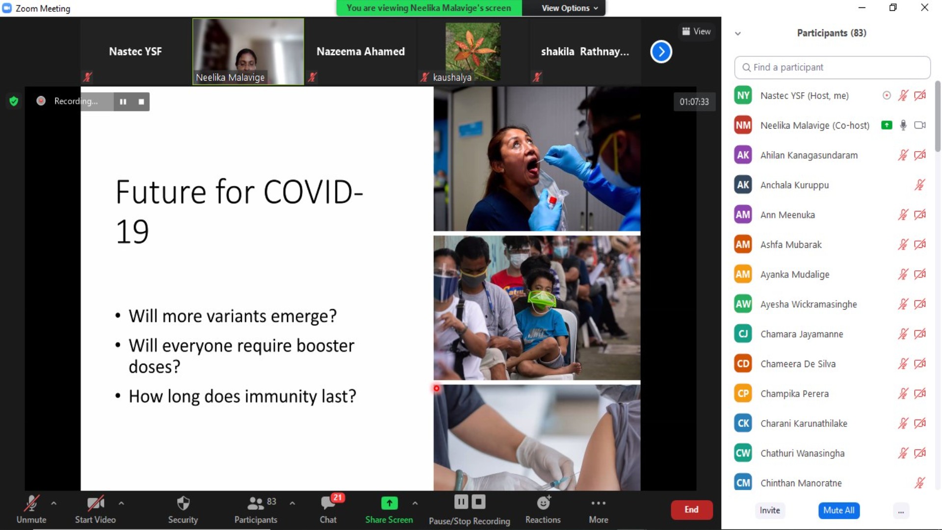 YSF Webinar on Covid 19 vaccines and variants