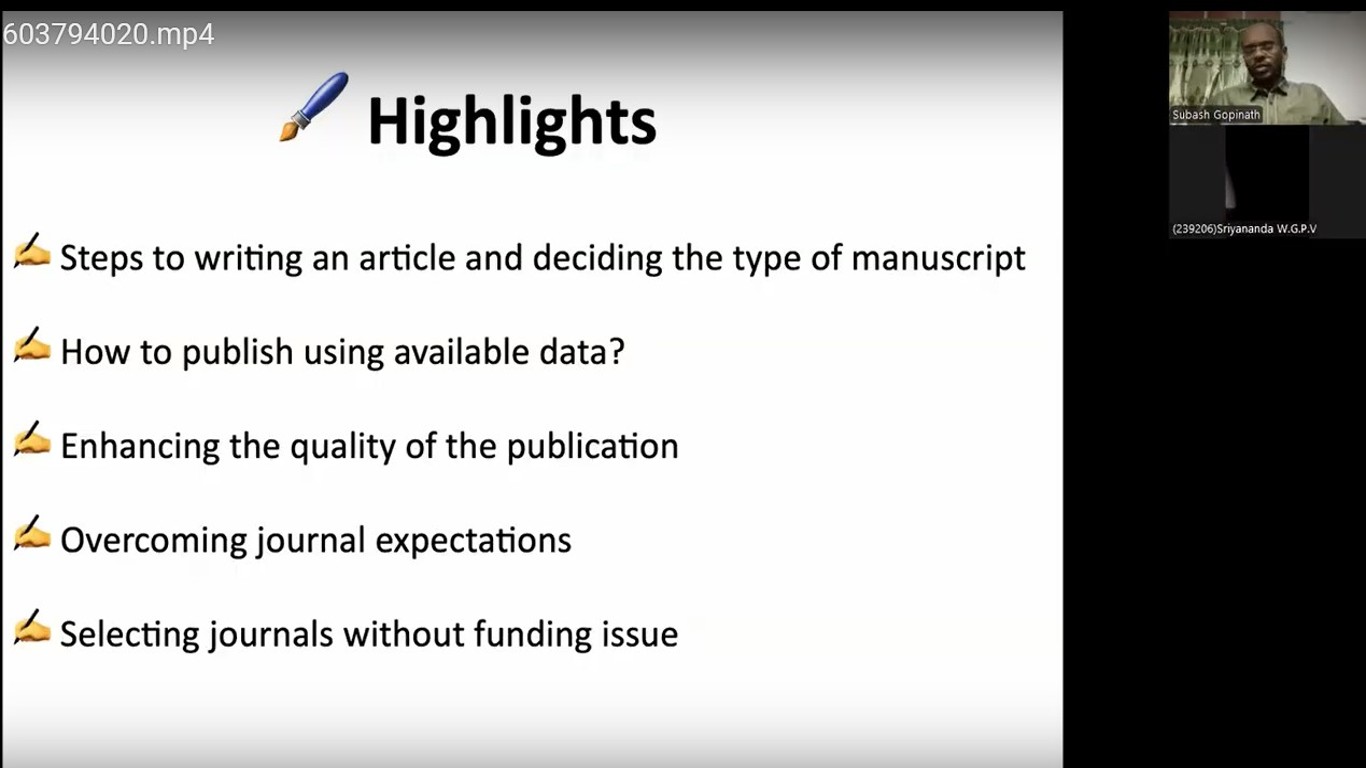 YSF Webinar: How to Publish in High Impact Journals