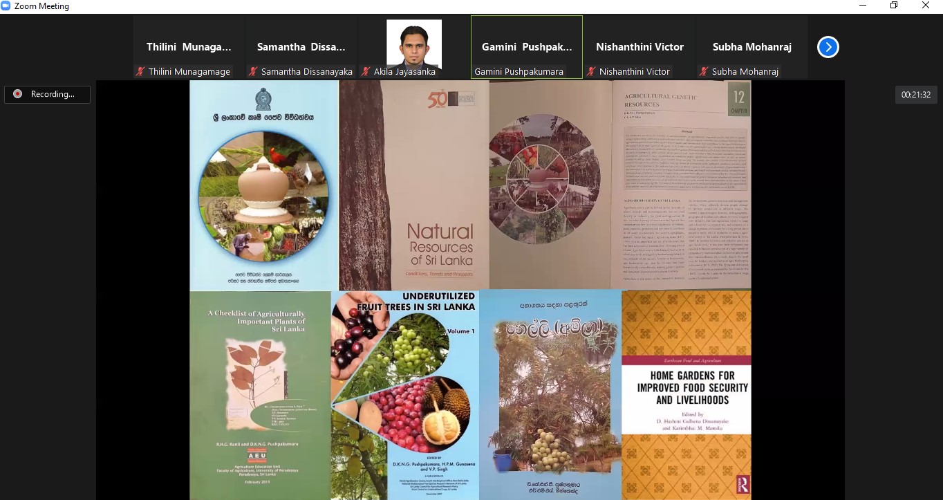 YSF Webinar on Food solutions for possible food crisis through underutilized/ neglected crop species and varieties in Sri Lanka
