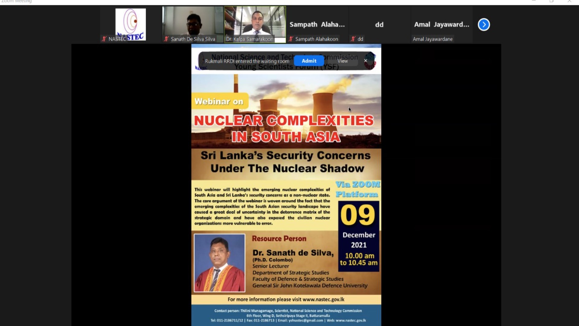 YSF Webinar on Nuclear Complexities in South Asia